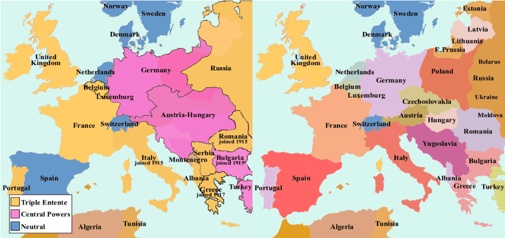 Image result for world war 1 map before and after